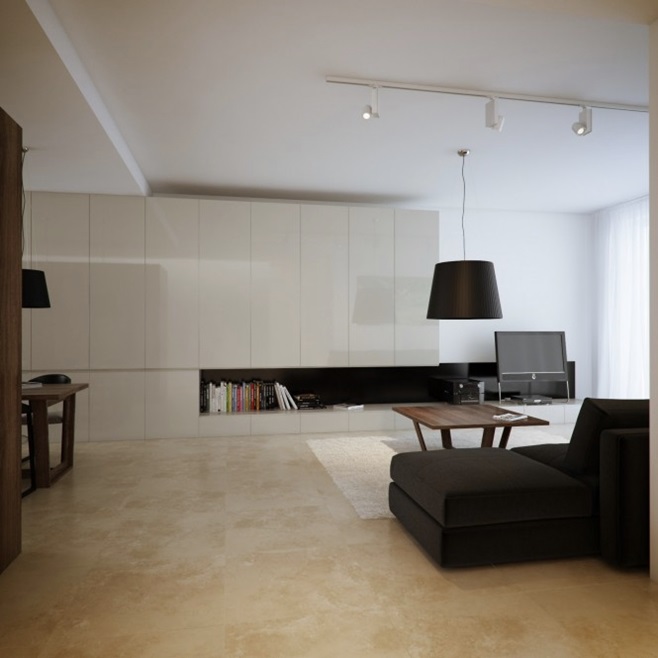 Modern minimalist black and white lofts 18