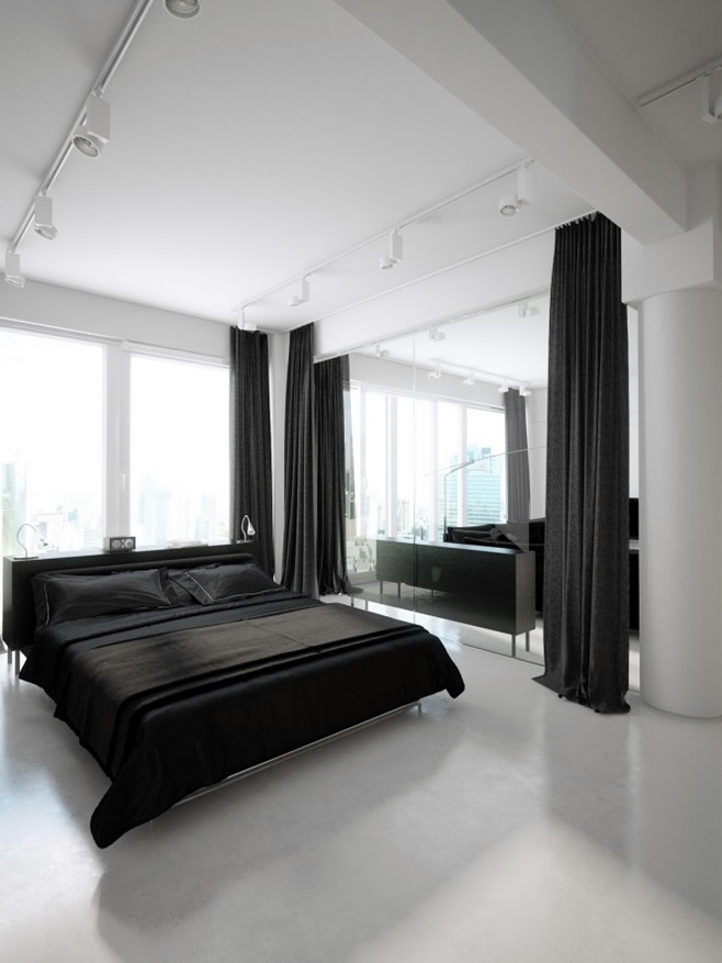 Modern minimalist black and white lofts 6