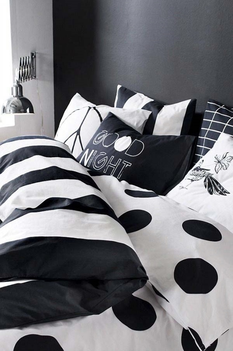 Bedrooms in black and white 13