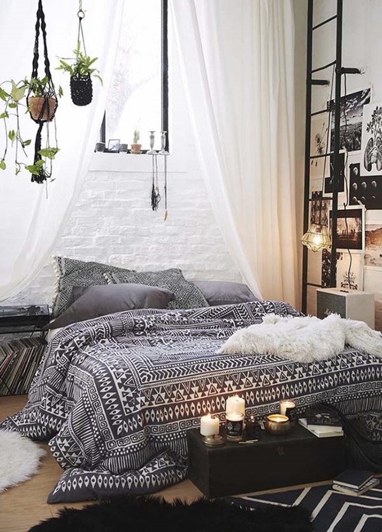 Bedrooms in black and white 26
