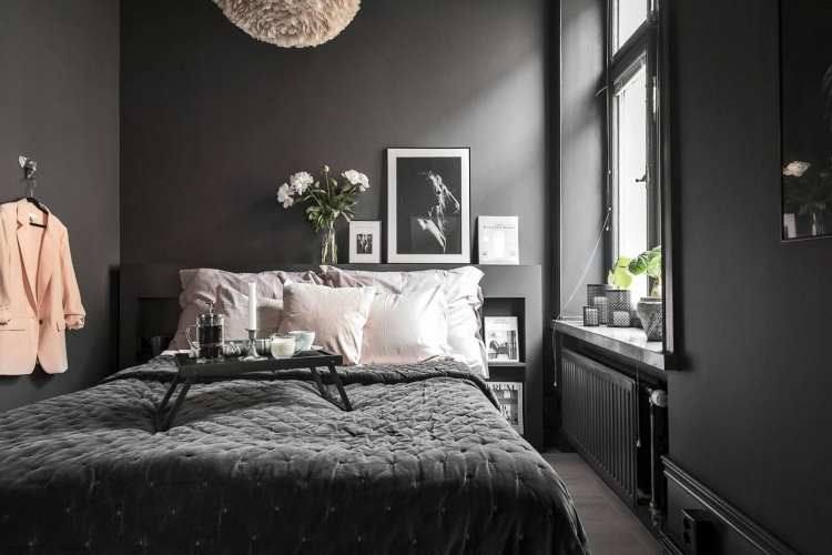 Black Pink scandinavian apartment 10