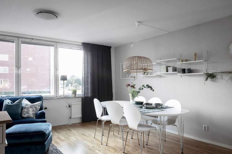 Наполненная умиротворяющим уютом квартира площадью 61 квадратный метр находится в Гетеборге.