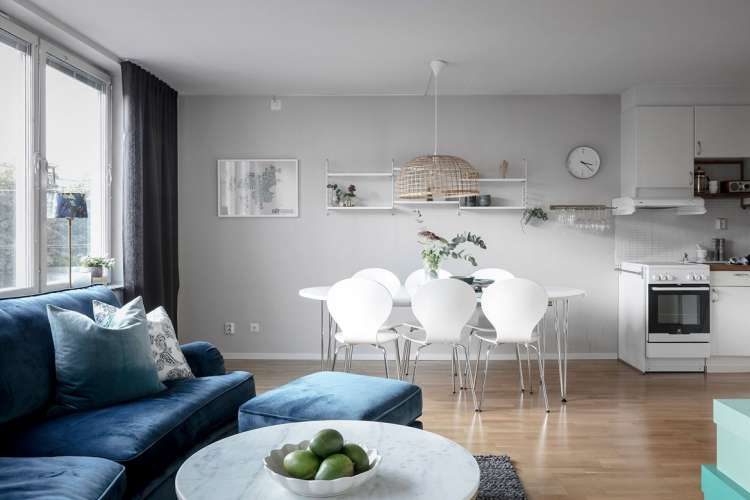 Наполненная умиротворяющим уютом квартира площадью 61 квадратный метр находится в Гетеборге.